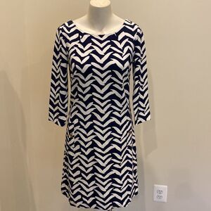 NWT Lilly Pulitzer Blue White Charlene I Got Lucky Dress Size S
